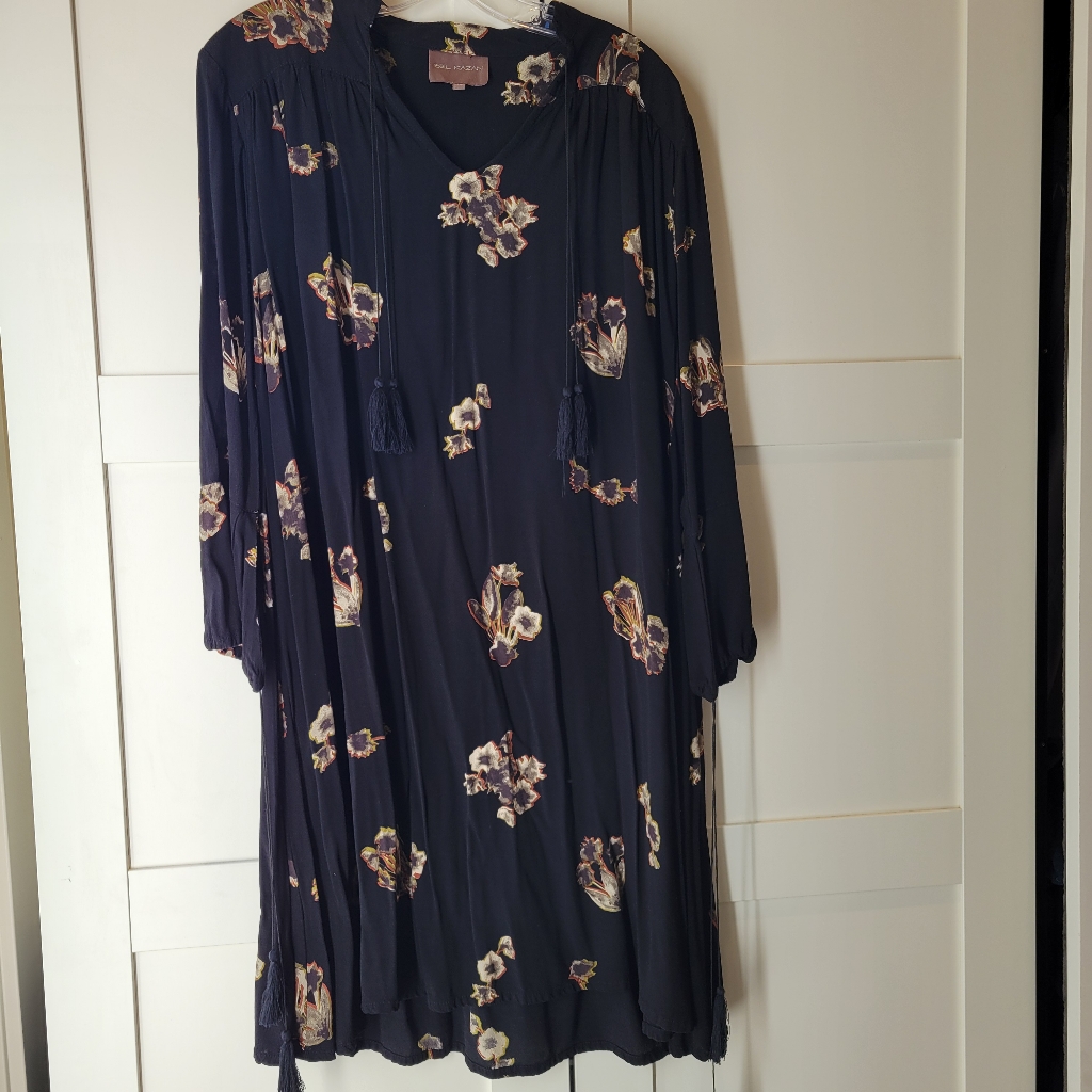 Anthtopologie Black Dress With Tassels